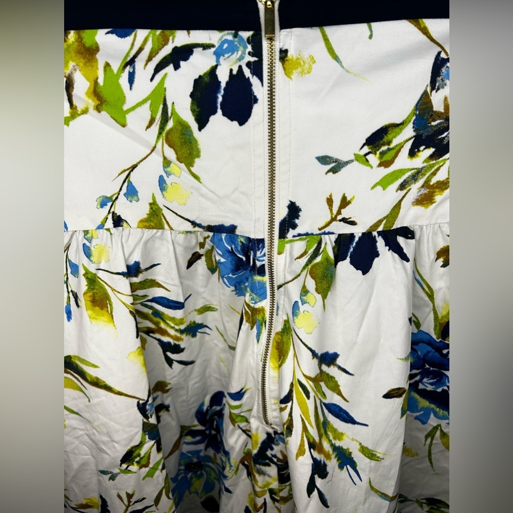 Women’s NWT Allen Schwartz White Multicolor Floral Strap MIDI Dress Size Small - Picture 6 of 8